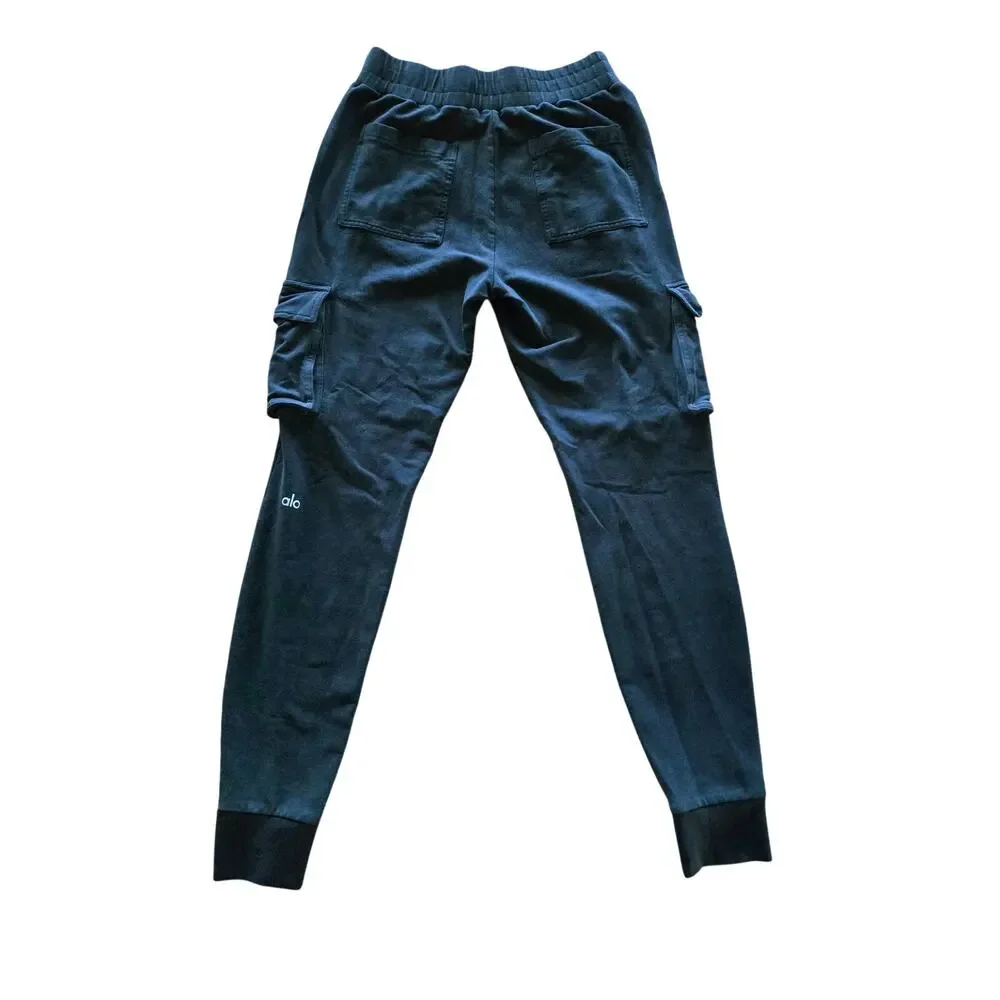 Activewear Alo 7/8 High Waist Cargo Sweatpants XS Black Athleisure Workout Gym